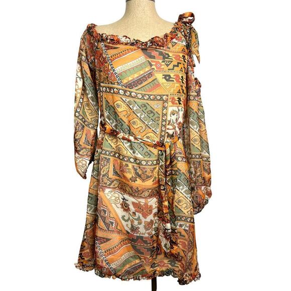 One Teaspoon Bazaar Paisley One Shoulder Mini Dress - Paisley Size XS NWT - Picture 1 of 10
